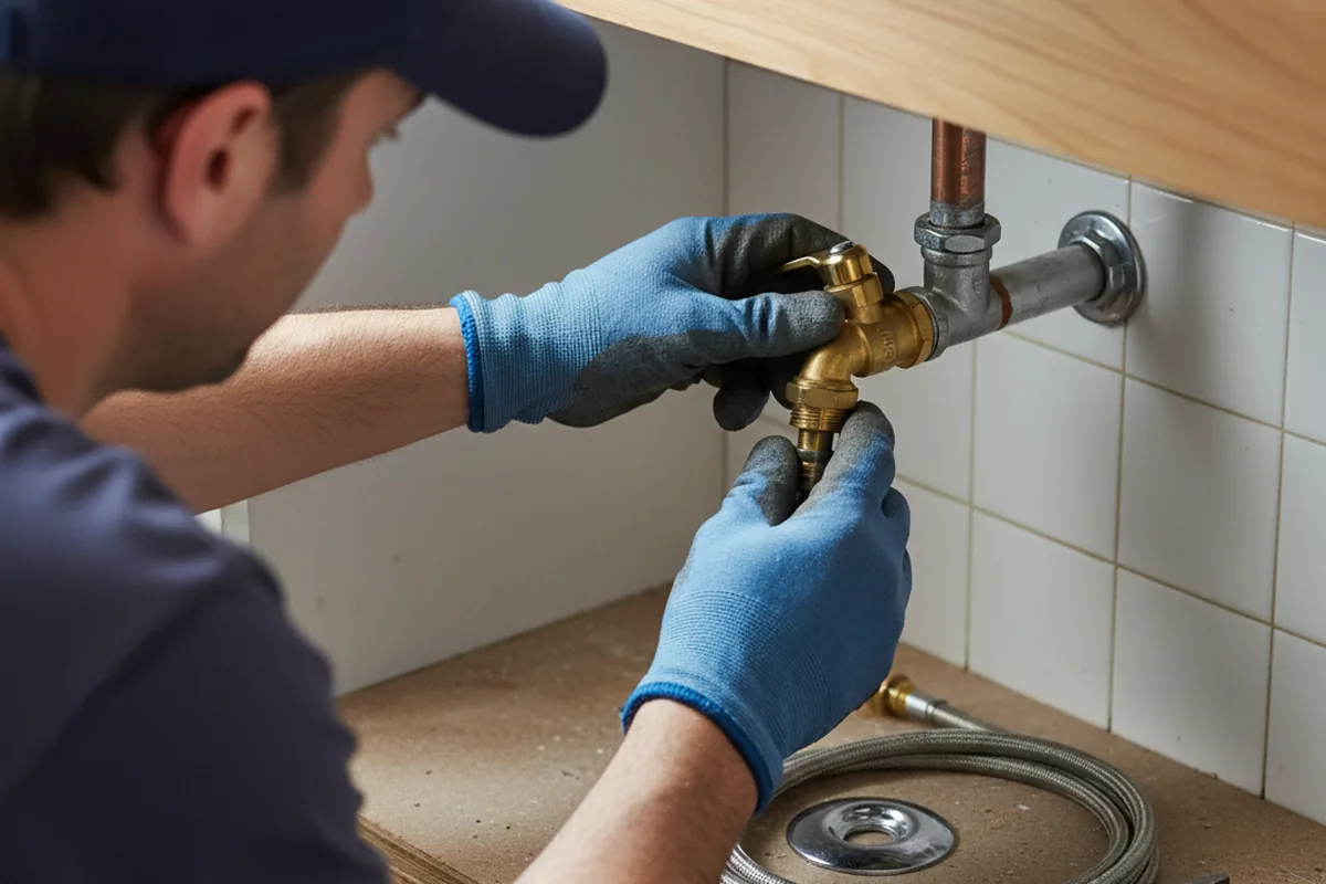 Shutoff valve and fitting work during Emergency Plumbing in Nottingham